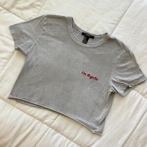 forever 21 grey cropped tee